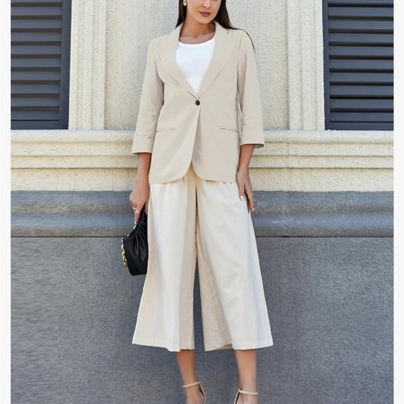 NWT Women’s beige linen blazer (M) - Picture 3 of 3